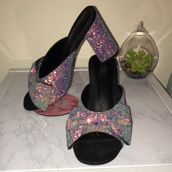 Mermaid Glitter Urban Outfitters chunky heel mule - Picture 4 of 8
